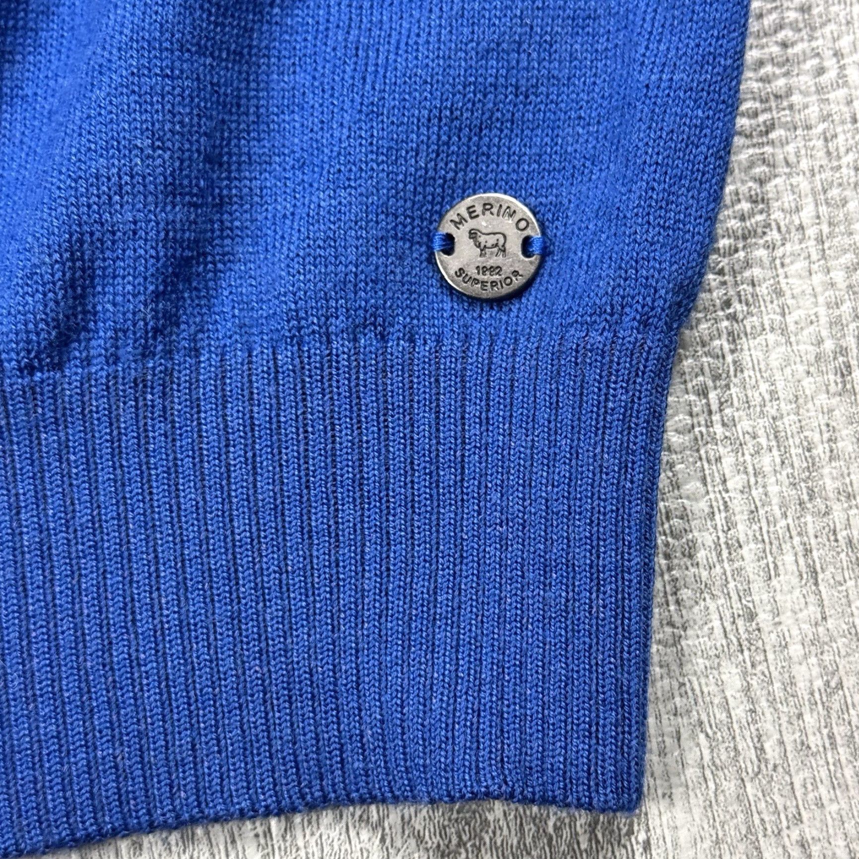 Avenue AVENUE FOCH Merino Wool Pullover Sweater V-Neck Blue Large Mens Classic Preppy Size US L / EU 52-54 / 3 - 4 Thumbnail