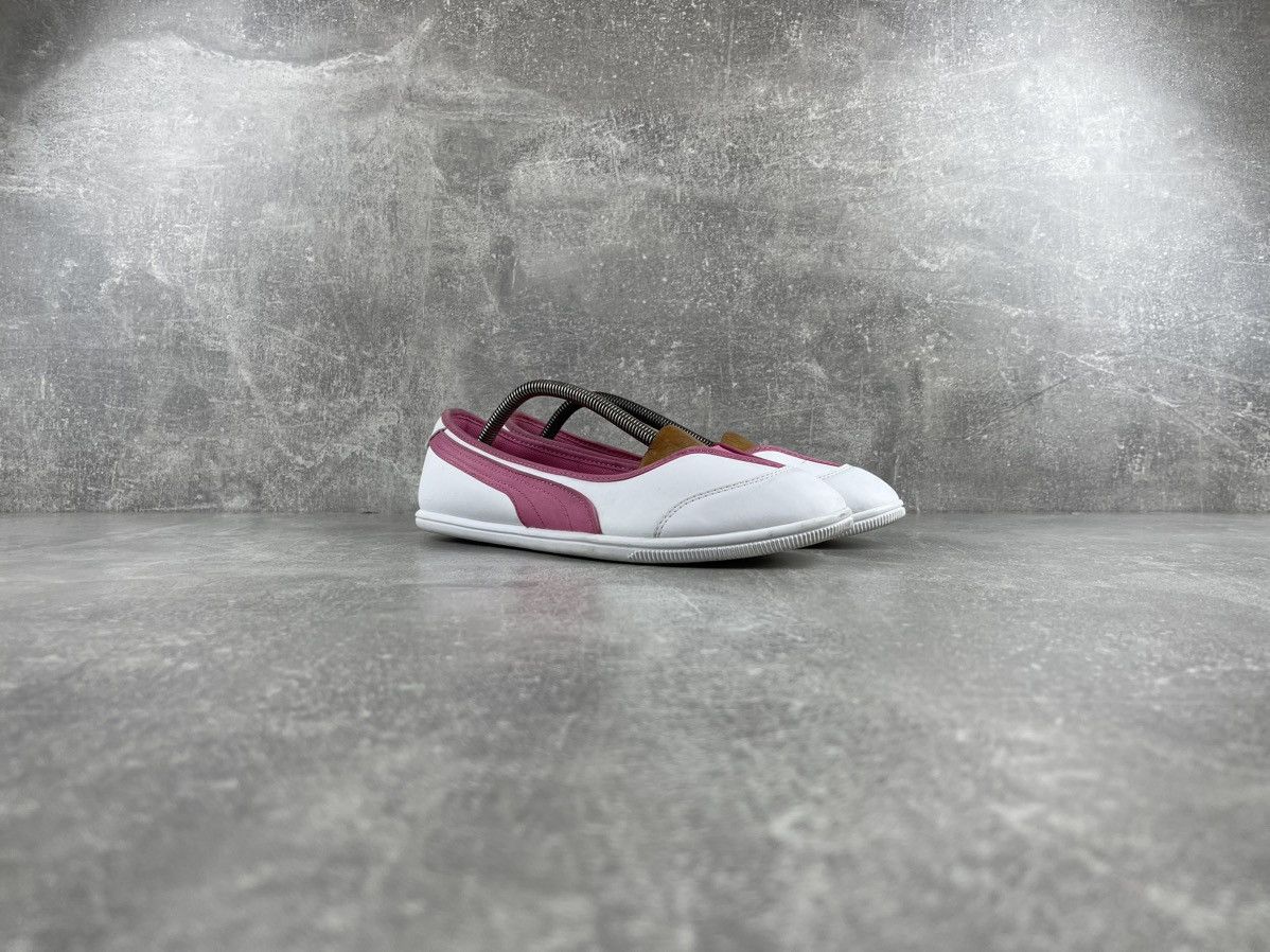 Puma × Vintage Vintage PUMA Archives White / Pink Leather Slip Shoes Size US 9 / IT 39 - 2 Thumbnail