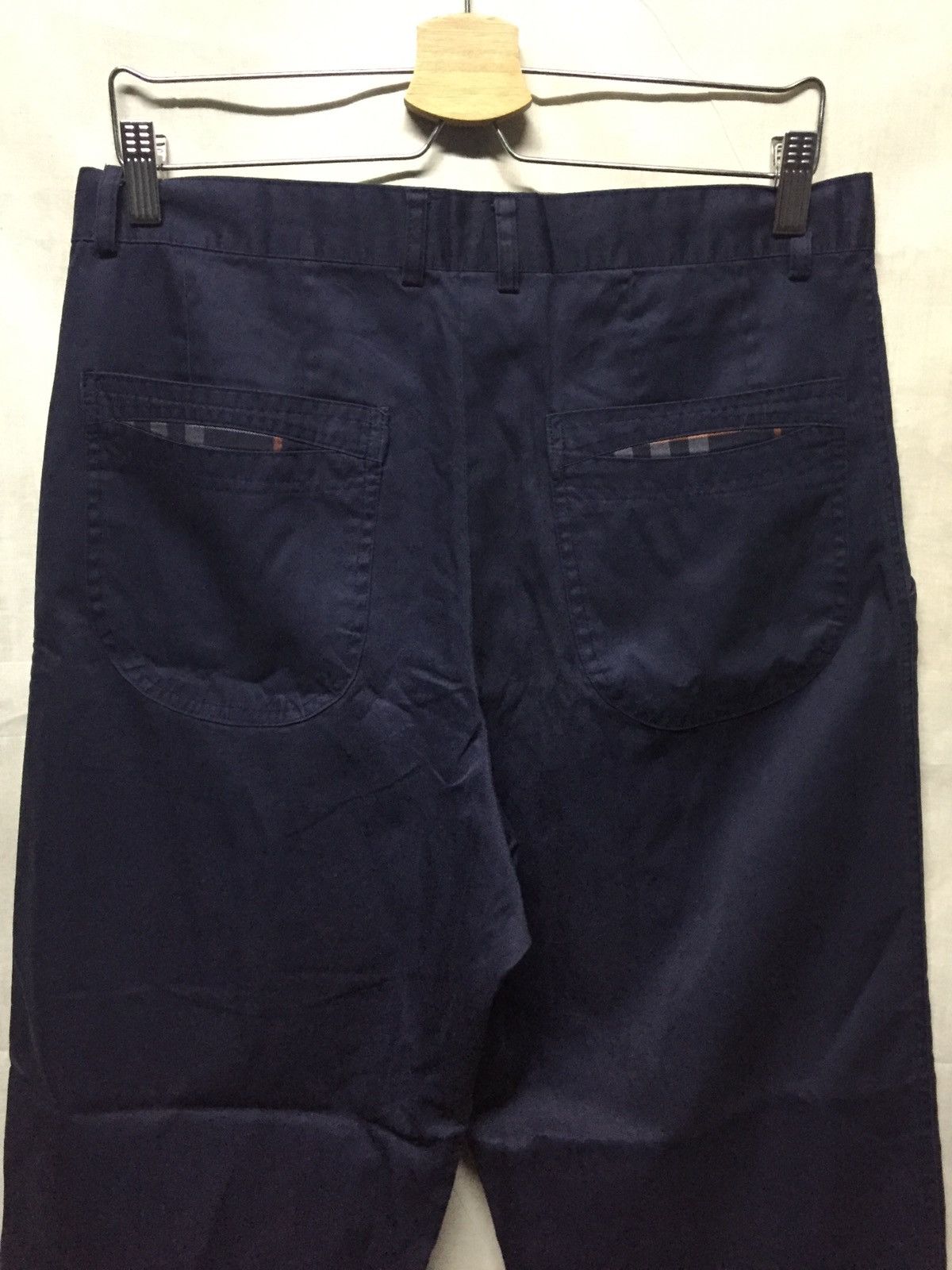 Burberry × Vintage Vintage Burberrys Wide Leg Navy Trousers Size US 33 - 3 Thumbnail