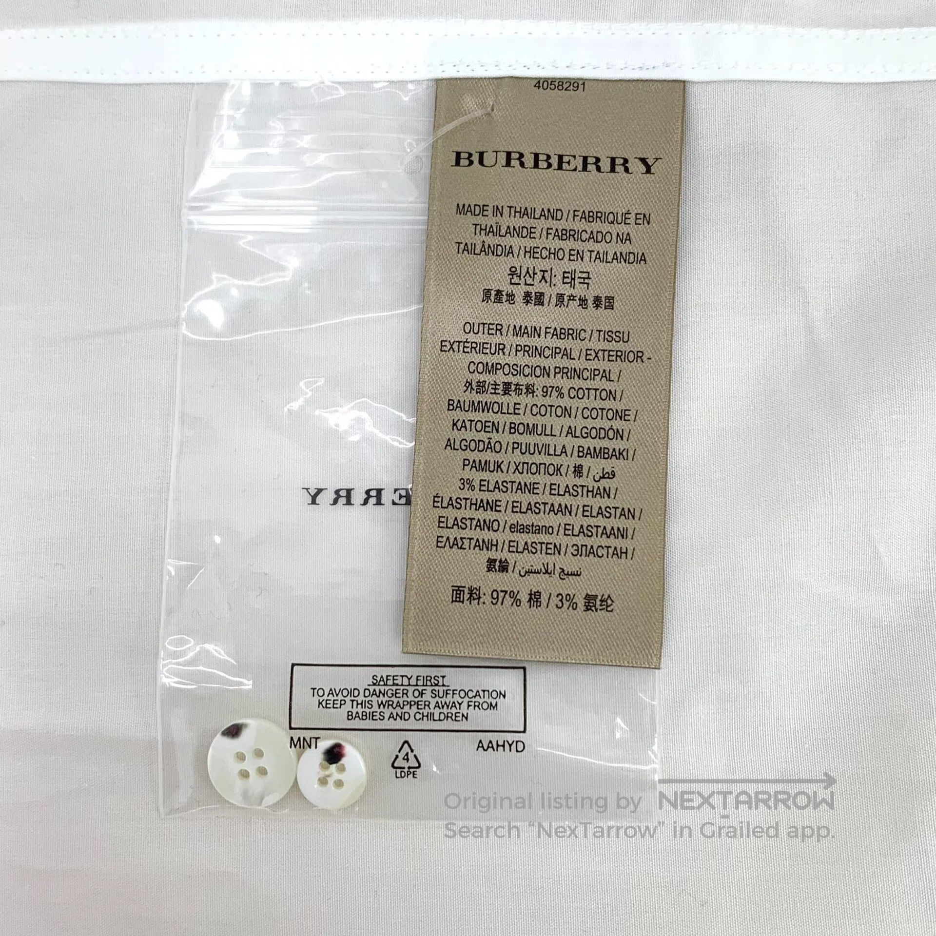Burberry Burberry White Striped Cotton Collared Single-Breasted Lon Size US XL / EU 56 / 4 - 9 Thumbnail