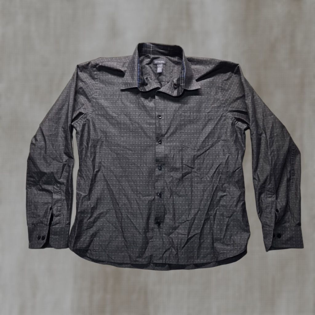 Van Heusen VINTAGE Van Heusen Shirt Gray Pattern Long Sleeve Adult XL Cotton Button-Up 17 17.5 Mens Size US XL / EU 56 / 4 - 1 Thumbnail