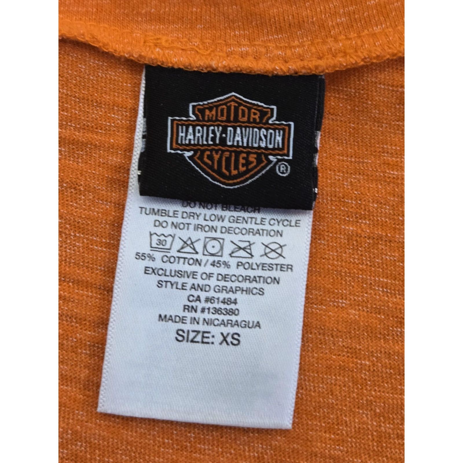 Harley Davidson VINTAGE Harley-Davidson Shirt Womens XS Orange New York City Motorcycle Graphic Tee 2014 Size XS / US 0-2 / IT 36-38 - 3 Thumbnail