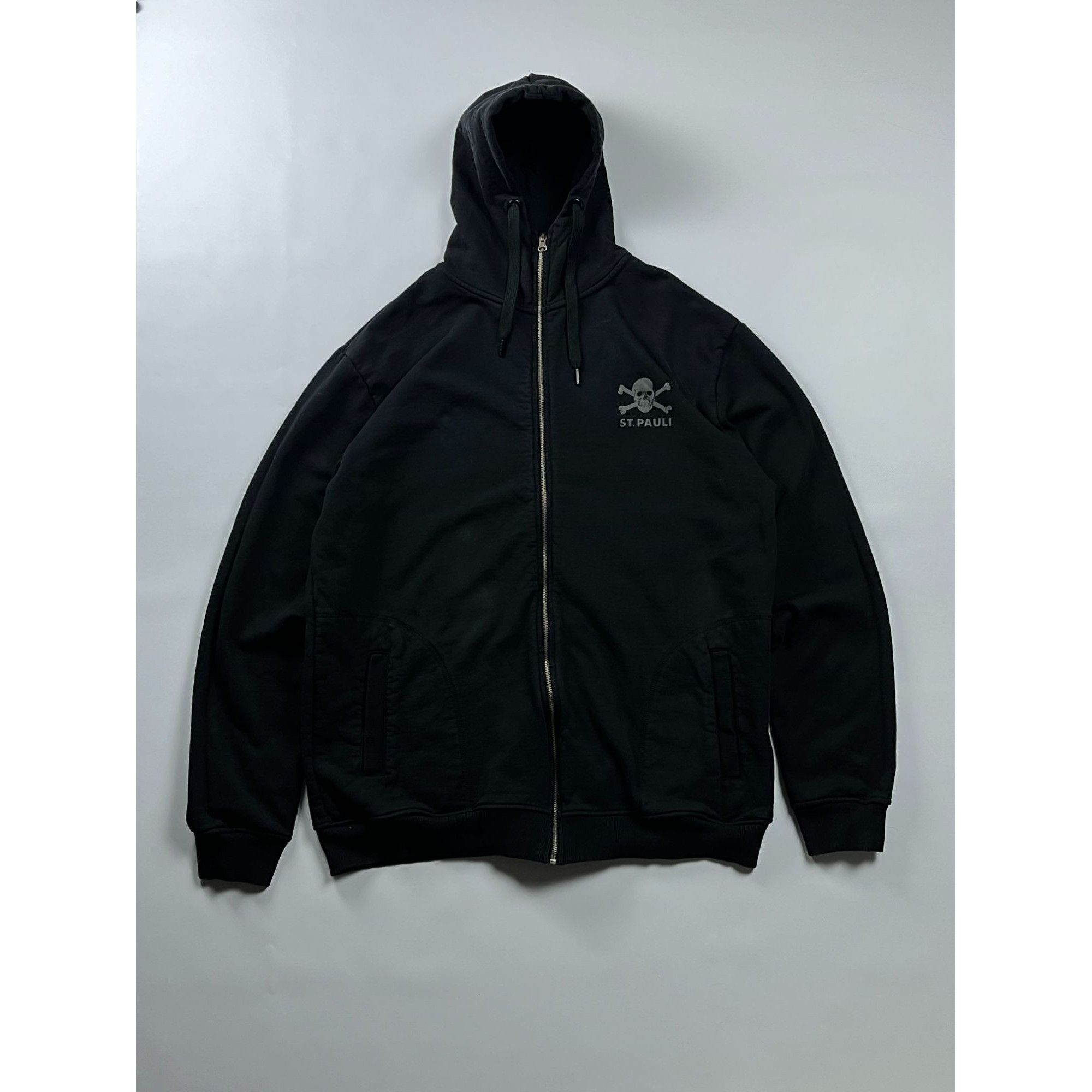 Vintage St. Pauli Black Cotton Zip Hoodie Size US L / EU 52-54 / 3 - 2 Thumbnail
