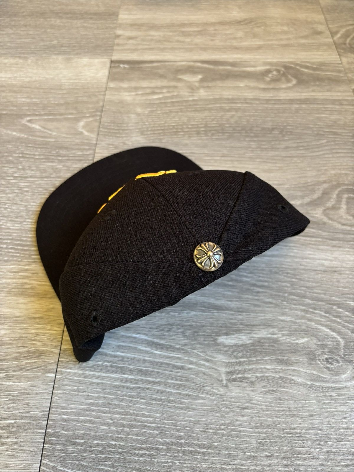 Chrome Hearts Chrome Hearts CH Baseball Cap Black/Yellow Snapback Hat Size ONE SIZE - 4 Thumbnail