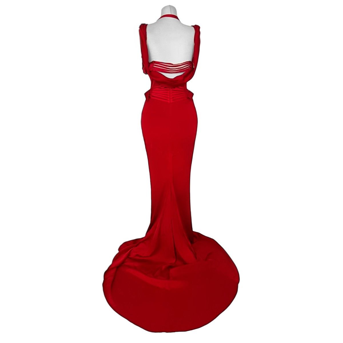 Gucci Runway Gucci by Tom Ford FW2003 red silk corseted dress Size M / US 6-8 / IT 42-44 - 6 Thumbnail
