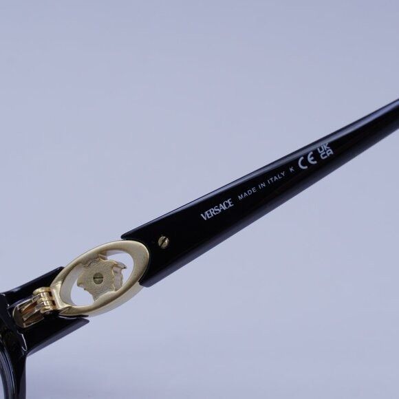 Versace Versace VE3372U GB1 Eyeglasses Shiny Black 54mm Cat Eye Size ONE SIZE - 9 Thumbnail