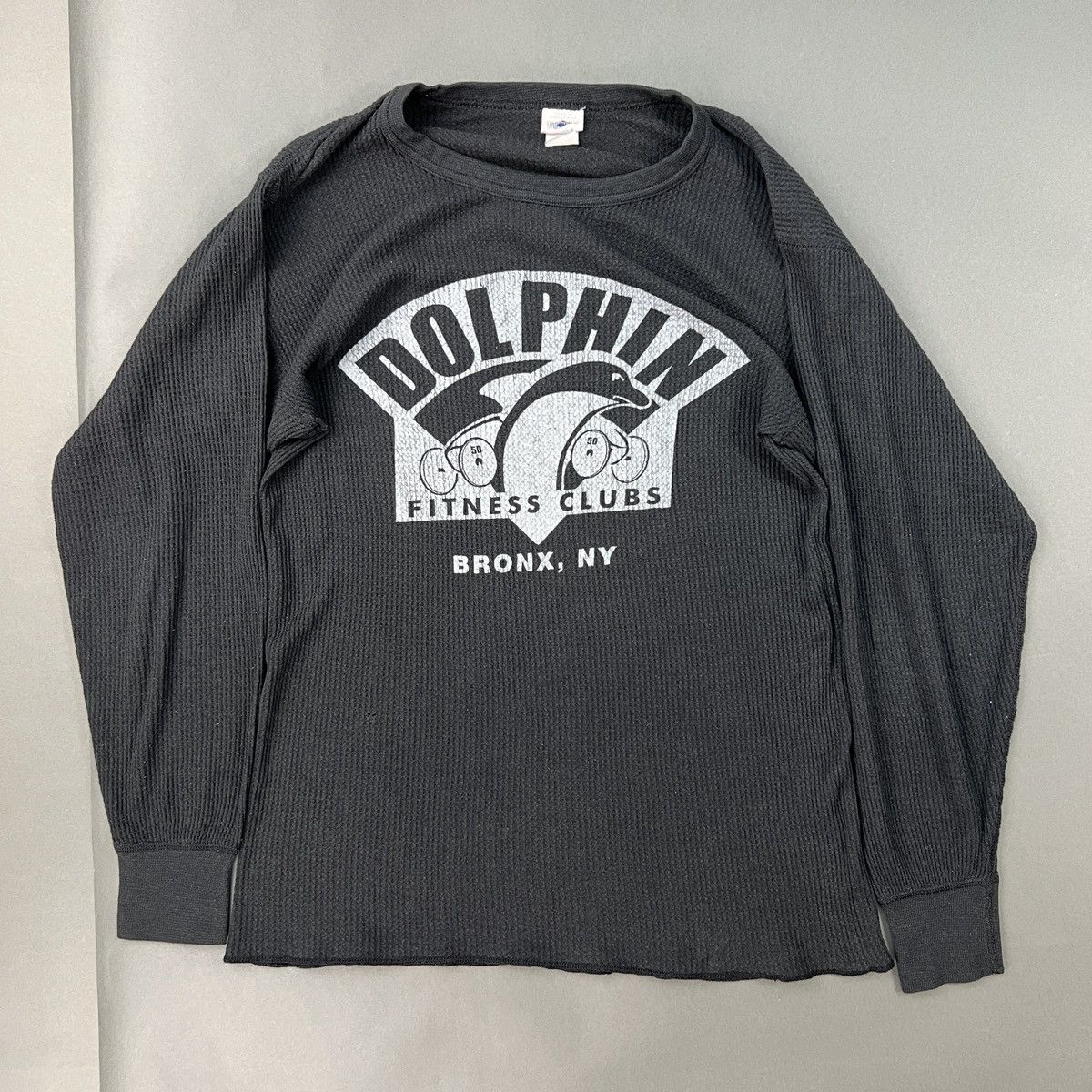 Vintage Vintage 1980s DOLPHIN Fitness Club Bronx NY Sweatshirt Size US XL / EU 56 / 4 - 1 Thumbnail