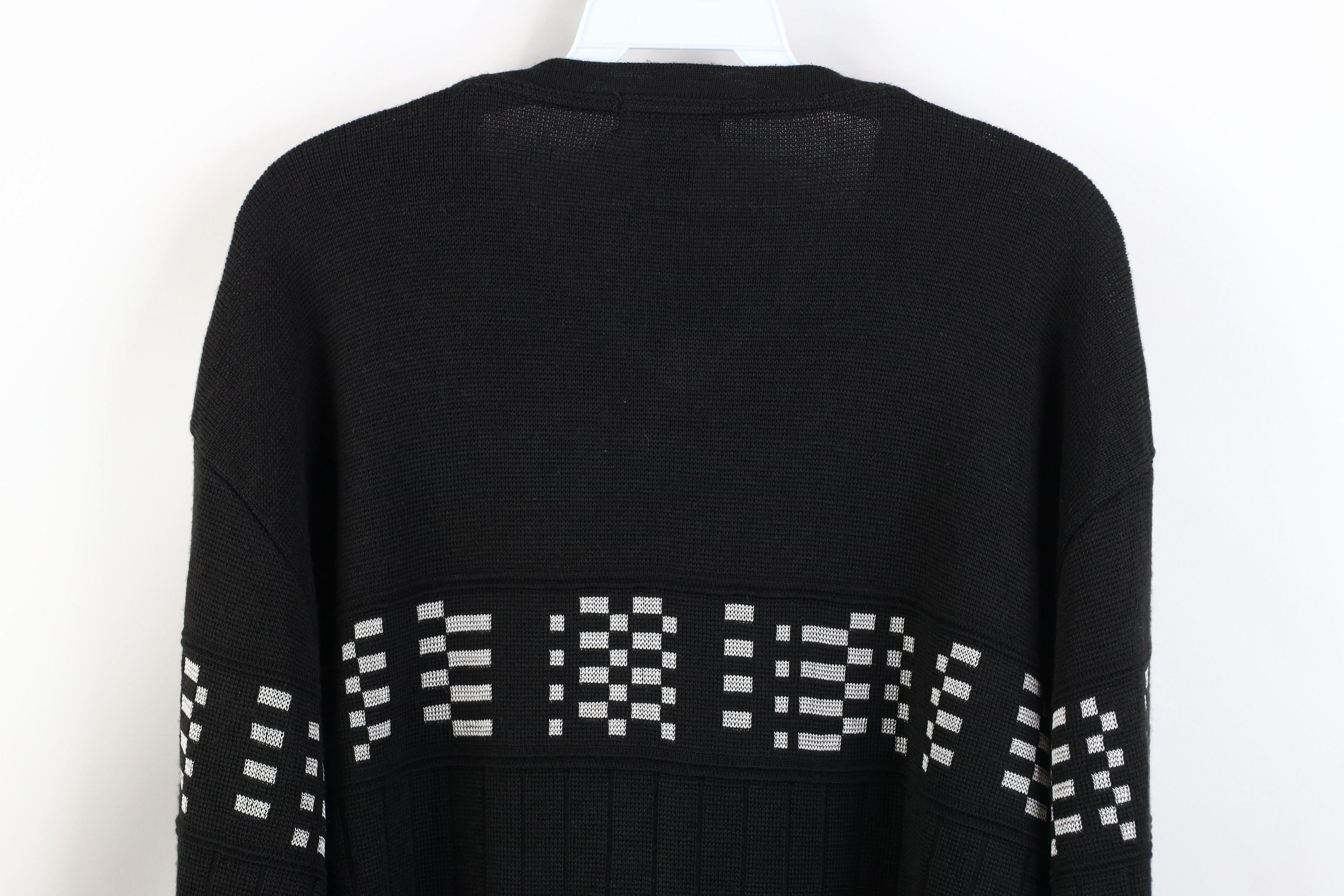 Vintage Vintage 90s Streetwear Merino Wool Blend Checkered Sweater Size US L / EU 52-54 / 3 - 9 Thumbnail
