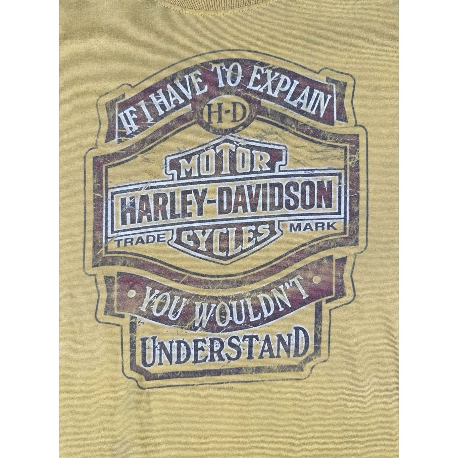 Harley Davidson Harley-Davidson T Shirt Yellow Crew Neck Short Sleeve Logo 2009 L Mens Size US L / EU 52-54 / 3 - 5 Thumbnail