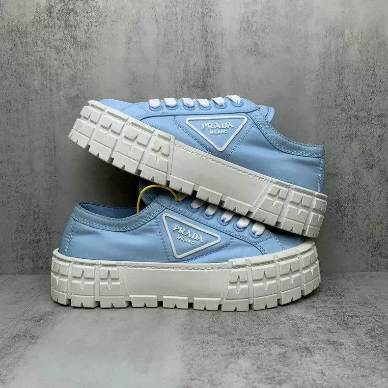Prada PRADA Blue Triangle Logo Thick Sole Sneakers -2505 Size US 7.5 / EU 40-41 - 2 Thumbnail