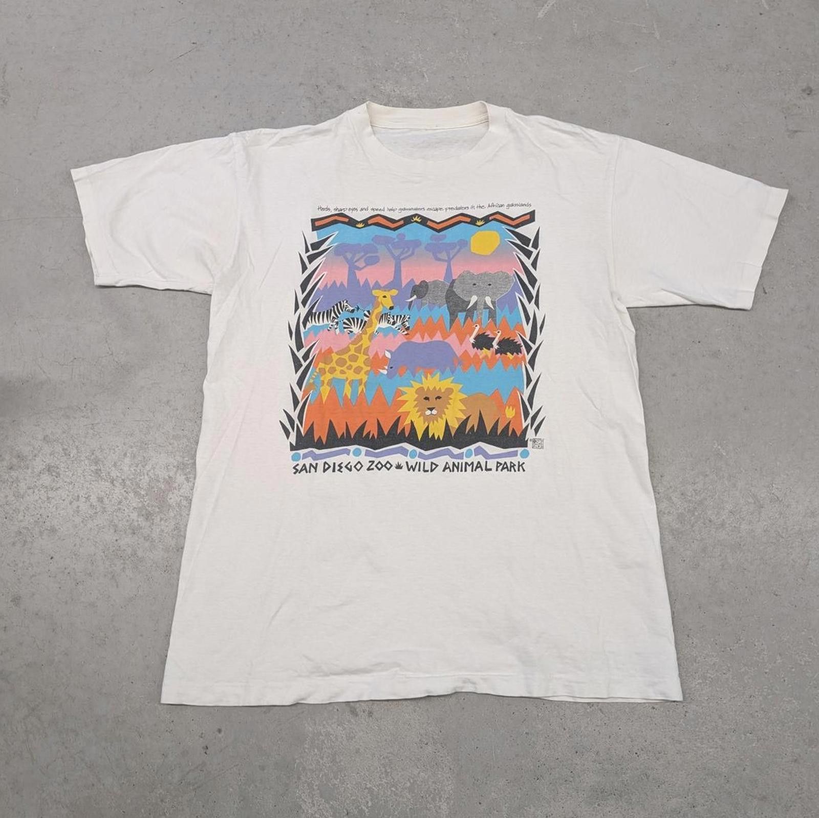 Vintage Vintage 90s San Diego Zoo Animal Park Art T-shirt Size US L / EU 52-54 / 3 - 1 Thumbnail