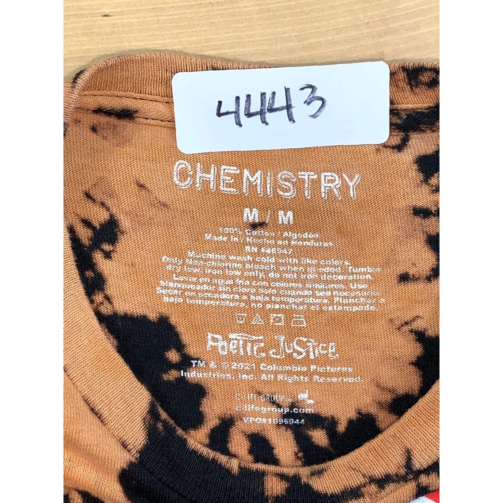 Vintage Chemistry T-Shirt Mens Tupac Poetic Justice Tie Dye Orange/Black M Crew Neck Short Sleeve Graphic Print Vintage No Size US M / EU 48-50 / 2 - 4 Thumbnail