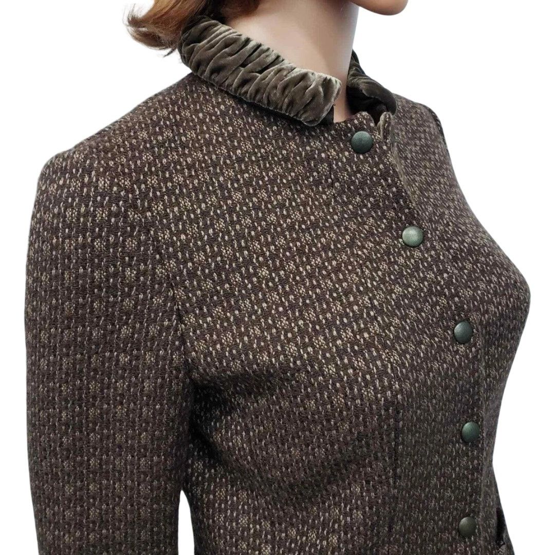 Elie Tahari Elie Tahari Tweed Blazer Jacket Velvet Trim Reversible XS/S Size XS / US 0-2 / IT 36-38 - 9 Thumbnail