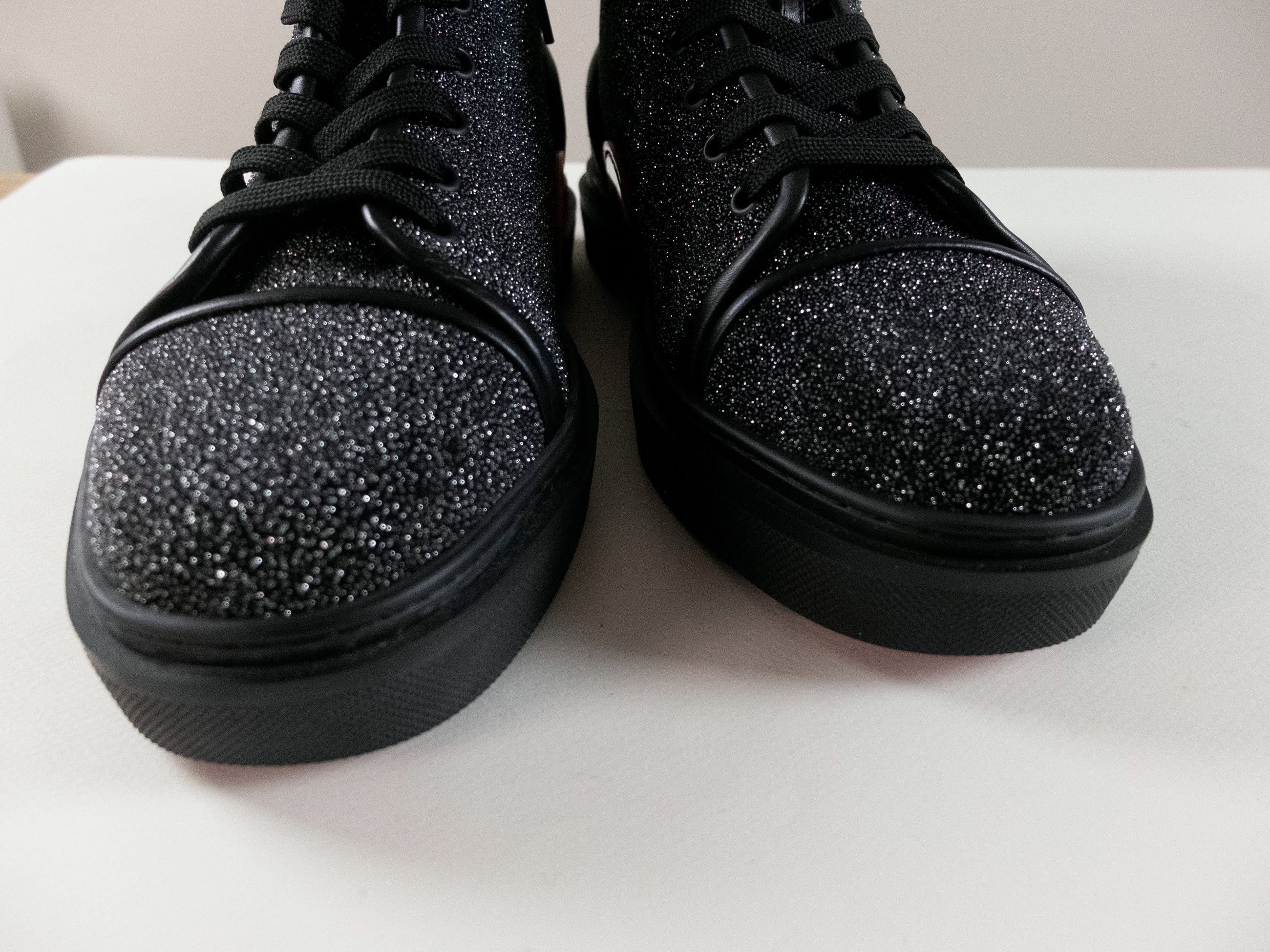 Christian Louboutin CHRISTIAN LOUBOUTIN Adolon black leather glitter sneakers Size US 11 / EU 44 - 5 Thumbnail
