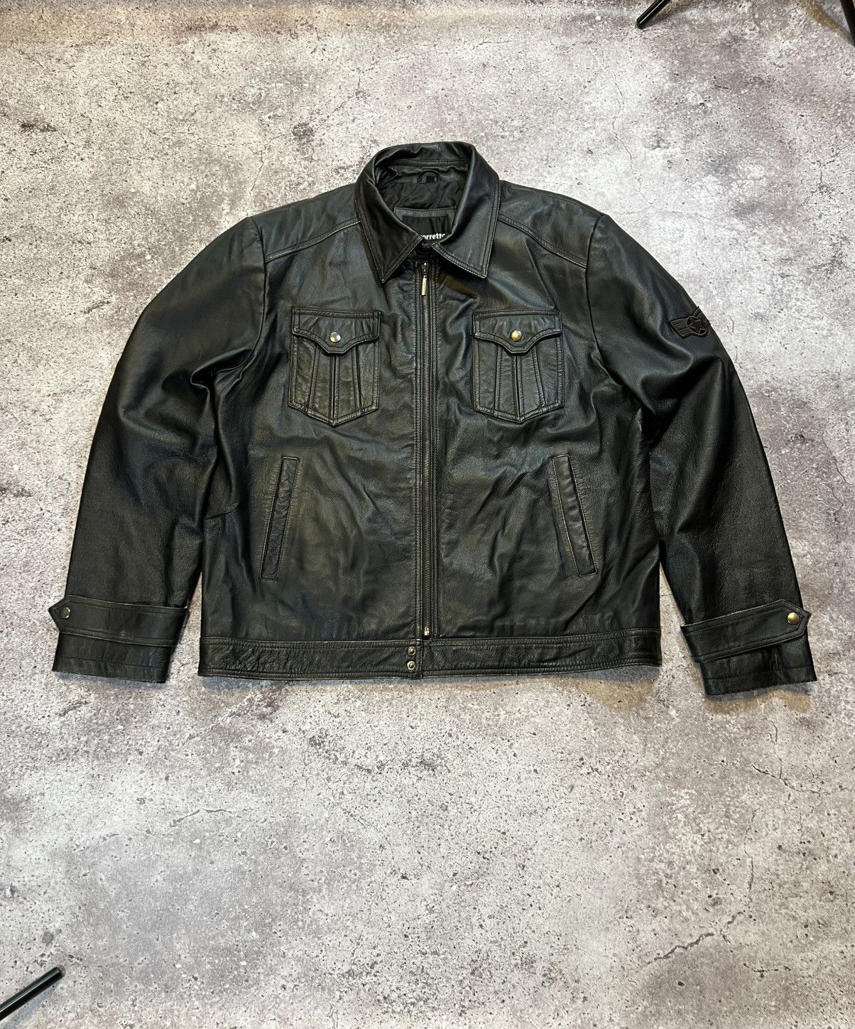 Genuine Leather VTG Rare Army Air Force Military Pilot Leather Jacket Size US XL / EU 56 / 4 - 3 Thumbnail