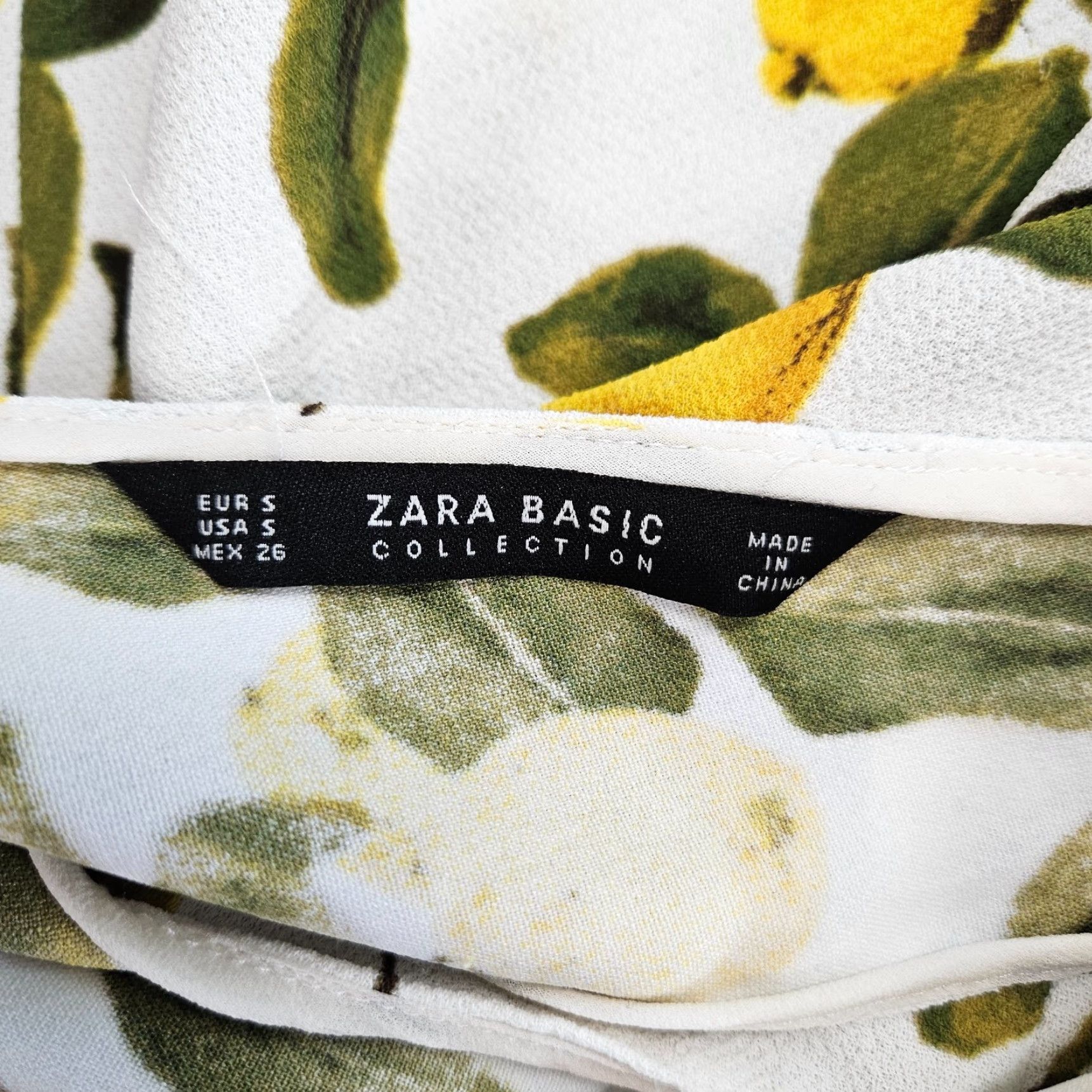 Zara Zara Womens Top Tank Sleeveless S Green Yellow Lemon Print Multicolor 21" Length 17" Width Womens Size S / US 4 / IT 40 - 5 Thumbnail