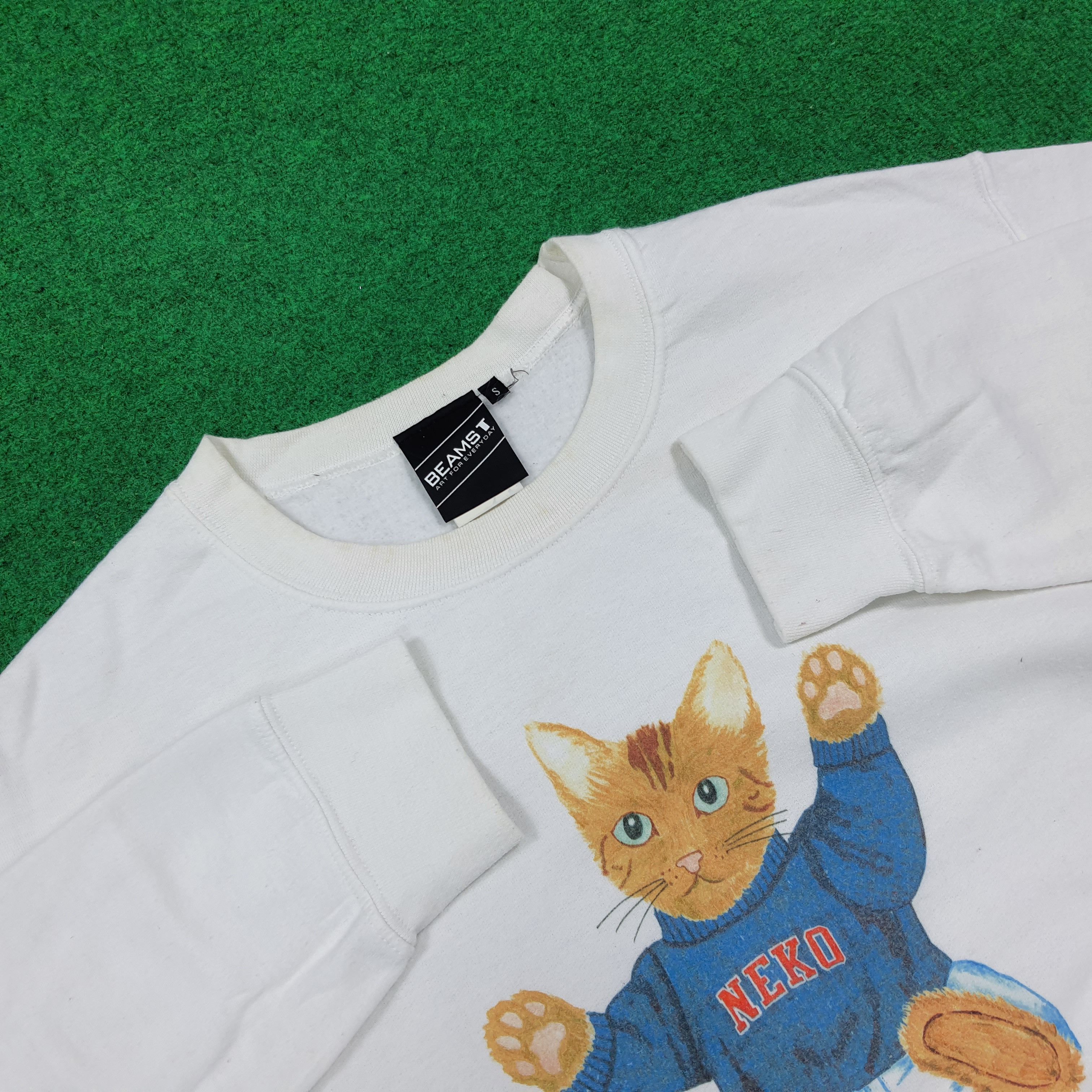 Beams Plus Vintage BEAMS T Neko Graphic Sweatshirt C287N31 Size US S / EU 44-46 / 1 - 4 Thumbnail