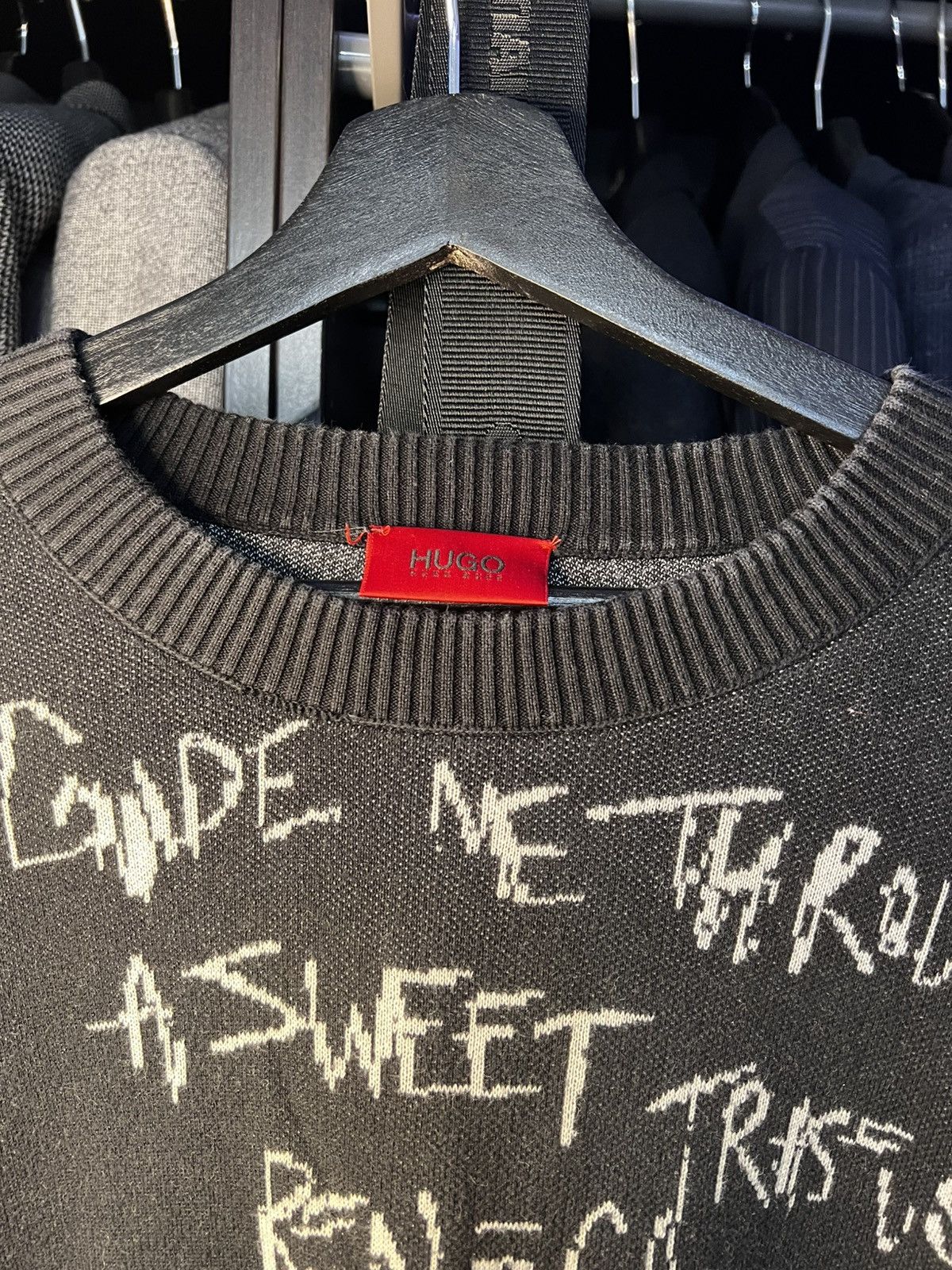 Hugo × Hugo Boss Hugo by Hugo Boss Sweater - Black Graffiti. Size L Size US L / EU 52-54 / 3 - 2 Thumbnail
