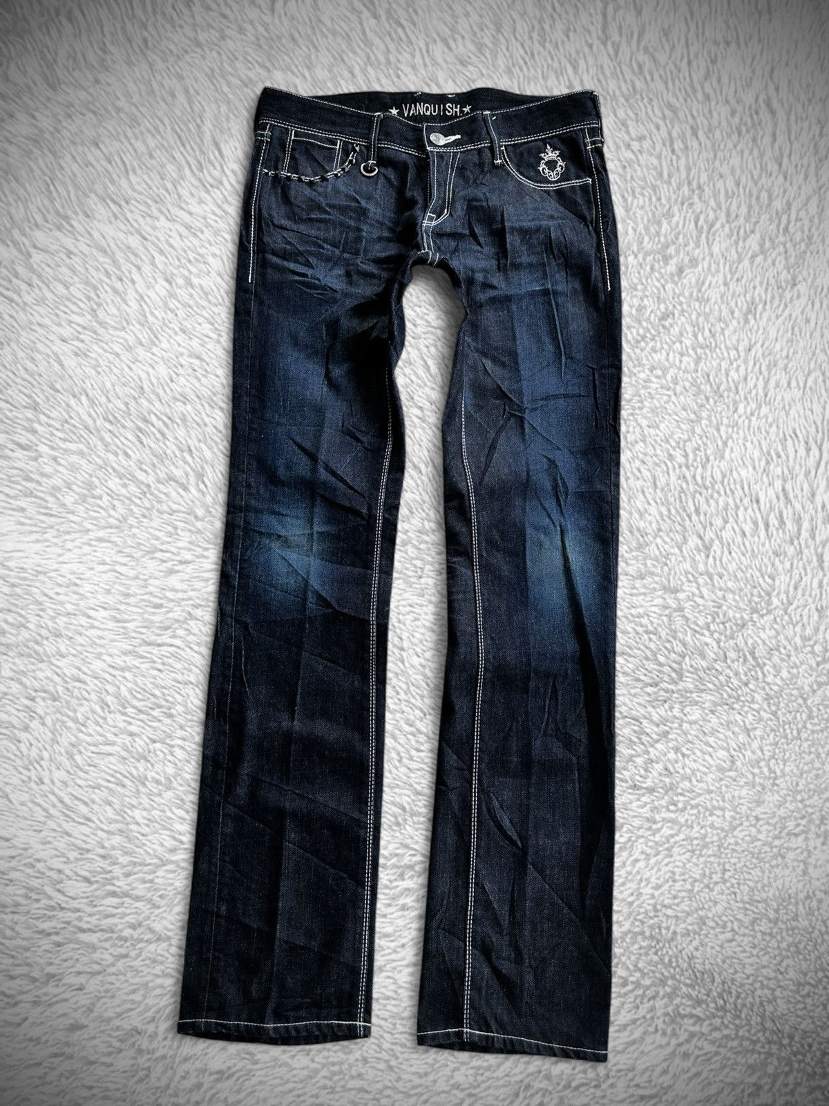 Japanese Brand 💥rare💥Murder license x Vanquish spike studded japan denim Size US 35 - 1 Thumbnail