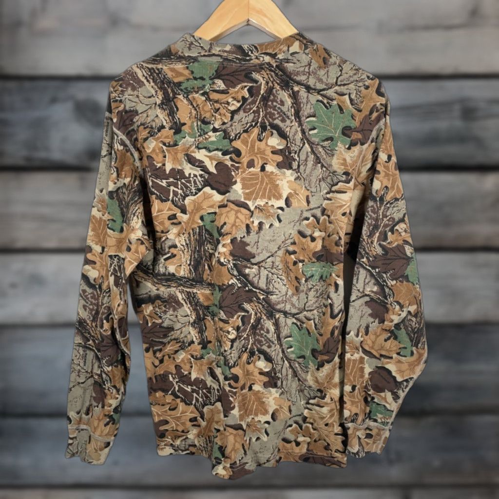 Vintage VINTAGE 90s Camouflage Henley Long Sleeve T-Shirt Men's Medium Brown Advantage Camouflage Pattern Men’s T-Shirt Size US M / EU 48-50 / 2 - 1 Thumbnail