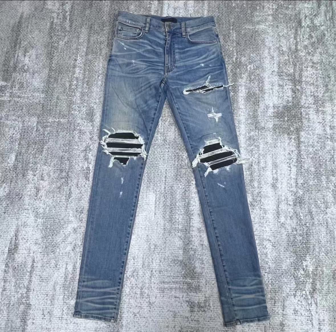 Amiri Amiri Amiri Mx1 out of print blue patchwork jeans-2507 Size US 31 - 6 Thumbnail