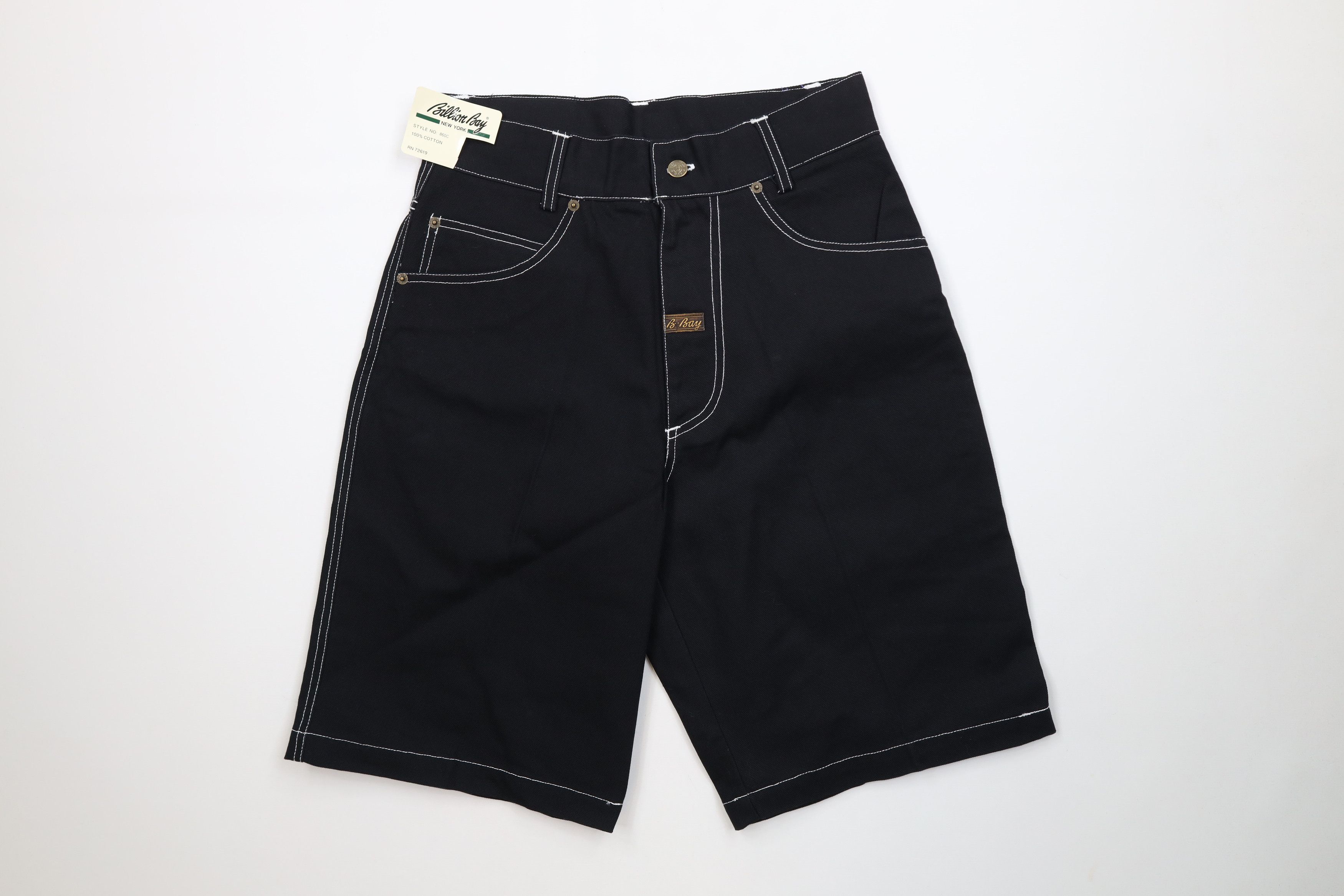 Deadstock Vintage 90s Streetwear Fit Canvas Shorts Black