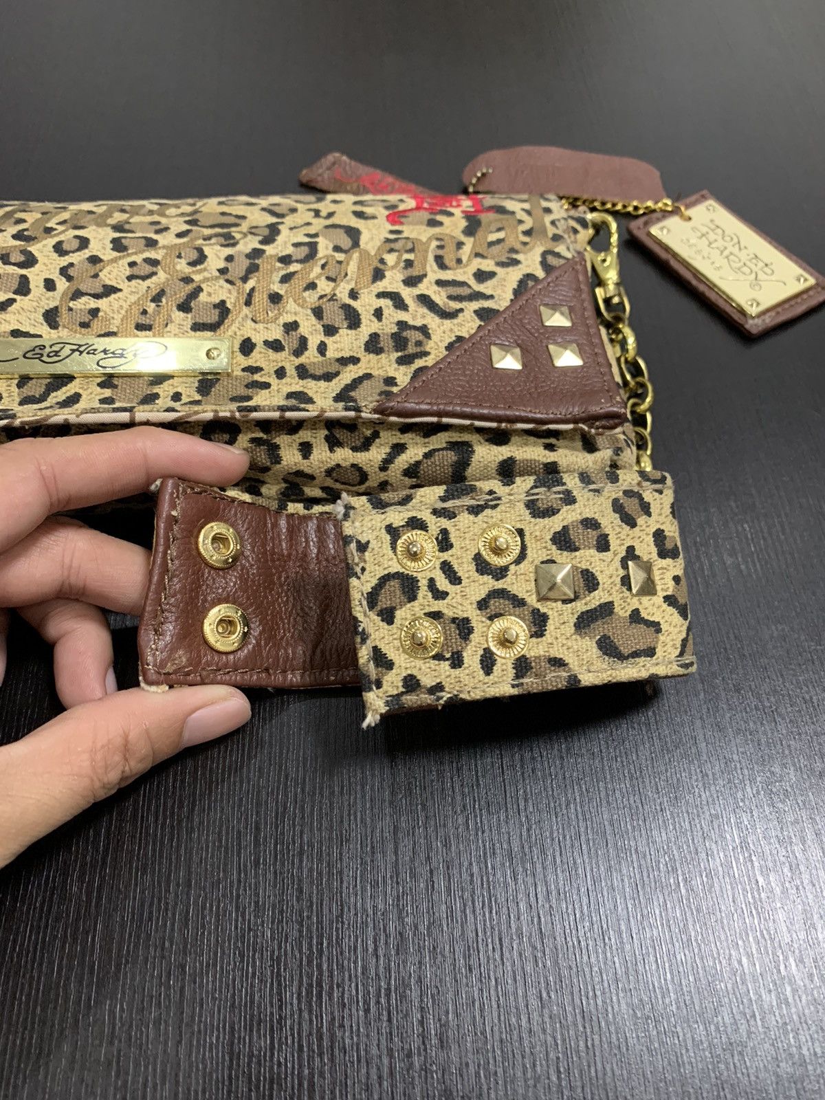 Ed Hardy Ed Hardy Clutches Love Eternal Leopard Print Size ONE SIZE - 5 Thumbnail