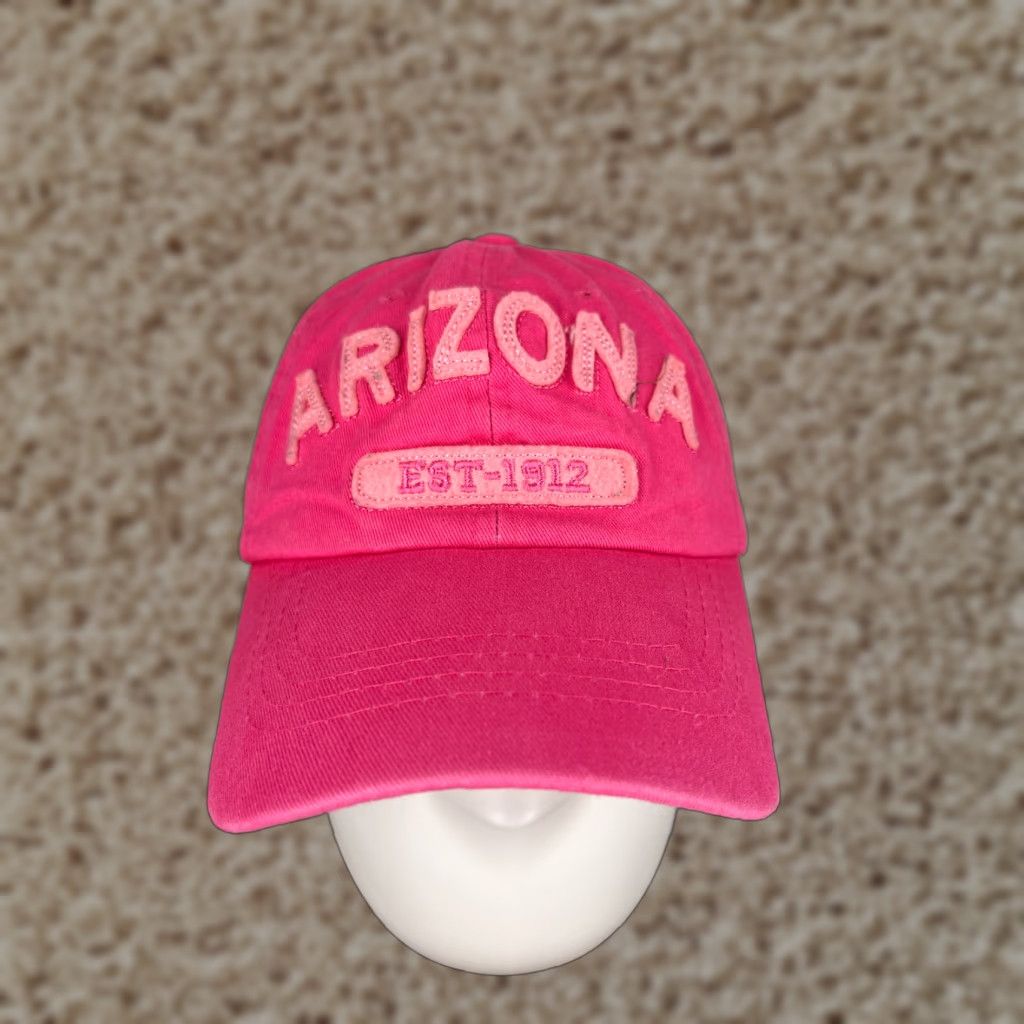 Vintage Arizona Est 1912 Hat Strap Back Adult One Size Pink Embroidered 100% Acrylic Banana Expression Snapback Size ONE SIZE - 1 Thumbnail