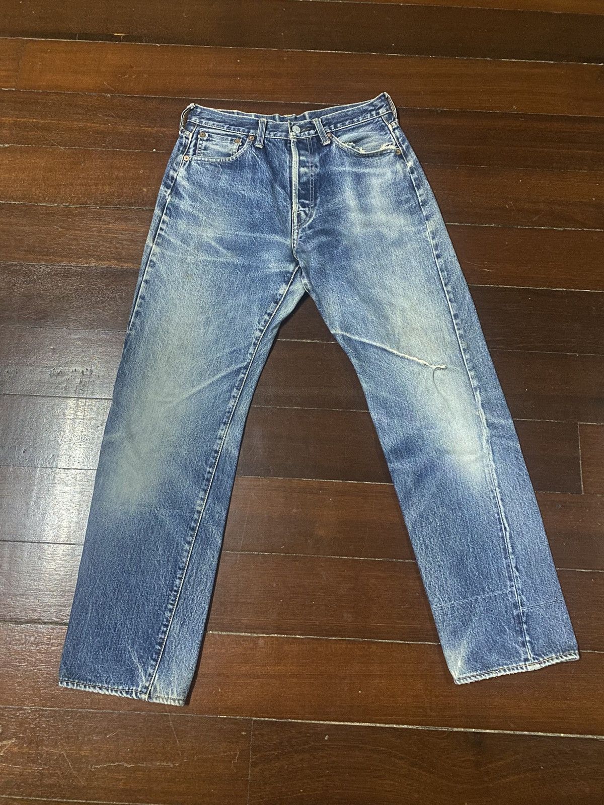 Pherrow's Pherrow’s Stormy Blue lot 404 Flared Denim Jeans distressed Size US 30 / EU 46 - 1 Thumbnail