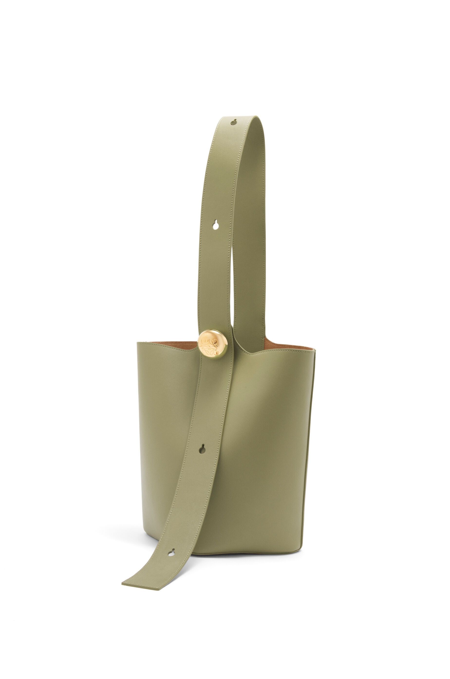 Loewe o1in1g0426 Size: OS/ Medium Pebble Bucket Bag in Green Size ONE SIZE - 1 Thumbnail