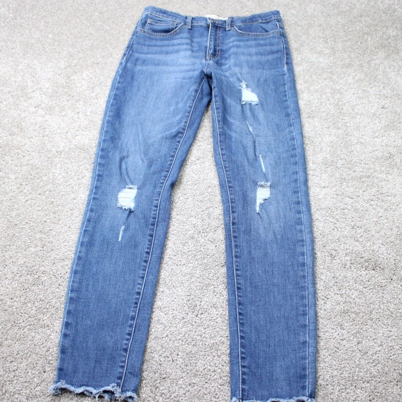 Levi's Levi’s Jeans Womens 16 Blue 720 High-Rise Super Skinny Distressed Denim Jeans (28x28) Size 38" / US 16 / IT 52 - 2 Thumbnail