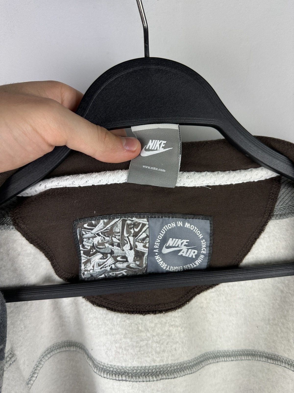 Nike × Vintage Vintage Y2K Nike Baggy Multilogo Zip Up Hoodie Size US L / EU 52-54 / 3 - 7 Thumbnail