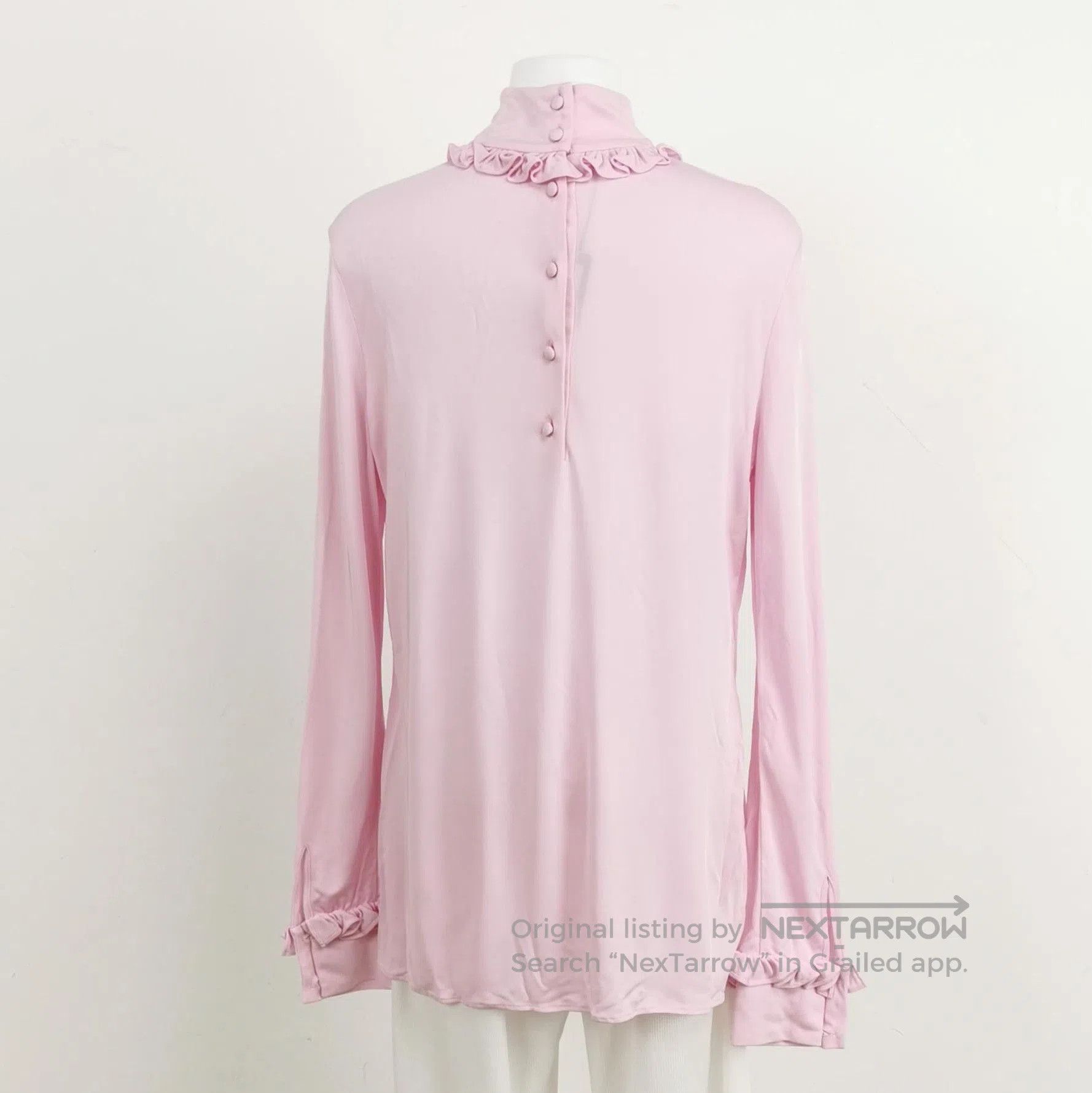 Prada Prada Pink Ruffled Turtleneck Top Size 4. Size L / US 10 / IT 46 - 2 Thumbnail