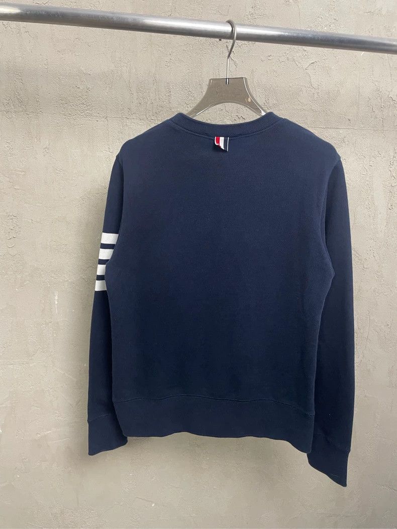 Thom Browne Thom browne Dark blue four-striped round-neck sweatshirt 25 Size US S / EU 44-46 / 1 - 2 Thumbnail