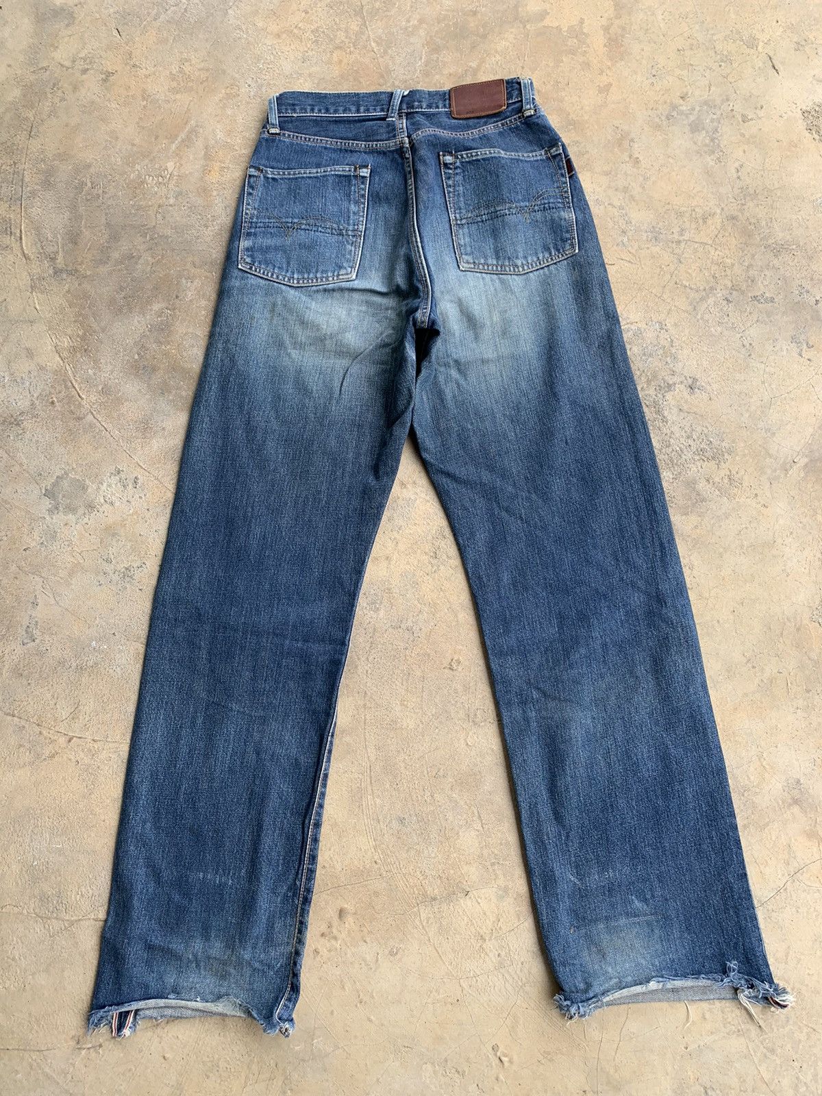 Edwin × Jean Baggy Jeans Something By Edwin 505 Selvedge Distressed Denim Size US 27 - 2 Thumbnail