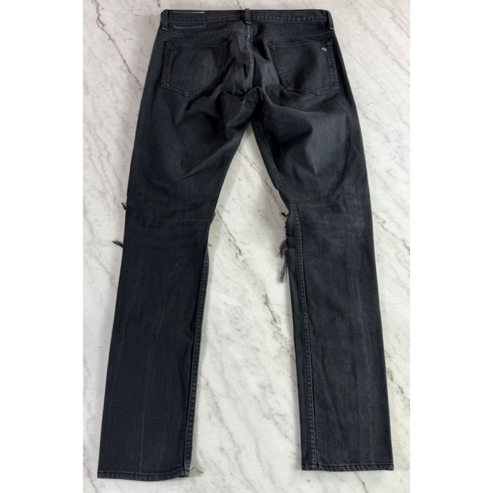 Rag & Bone rag & bone Standard Issue Fit 1 Slim Jeans Mens 33x34 Black Button Fly Size US 33 - 2 Thumbnail