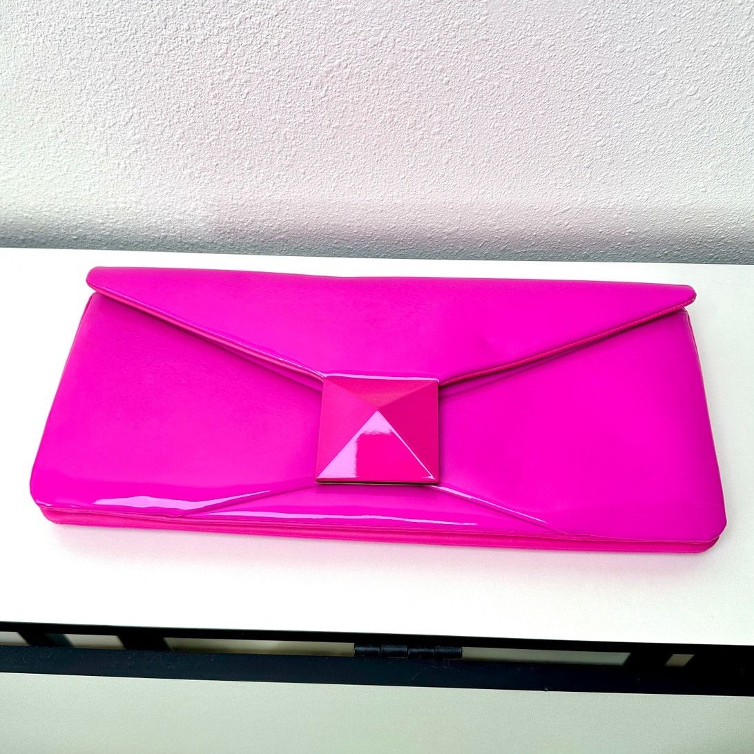 Valentino Valentino Hot Pink Patent Leather Large Envelope Clutch Size ONE SIZE - 2 Thumbnail