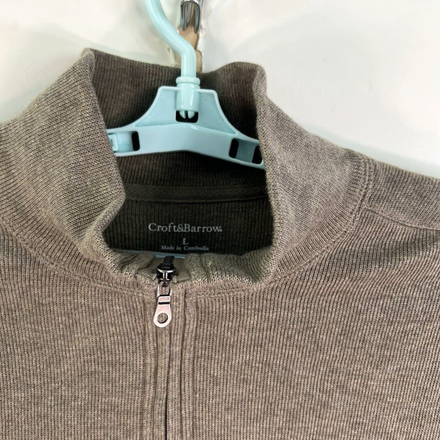 Croft & Barrow Croft & Barrow 1/4 Zip Sweater Men's Size L Brown Knit Pullover Casual Workwear Size L / US 10 / IT 46 - 3 Thumbnail