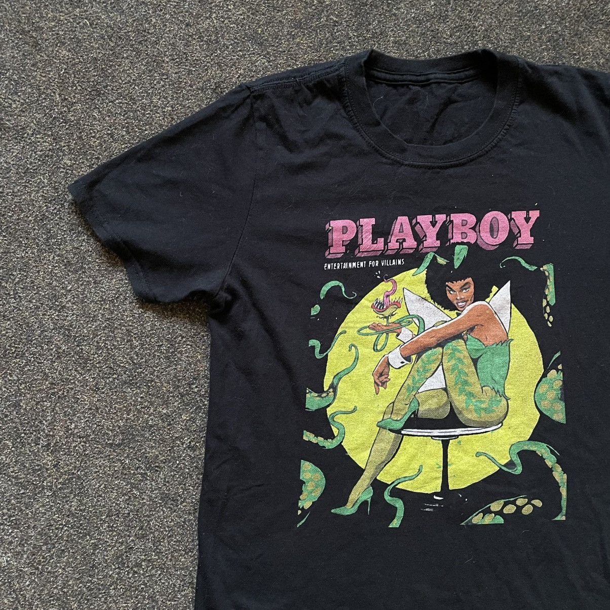 Vintage Vintage Y2K Playboy Graphic Tee Black Sun Faded Boxy Swag S Size US S / EU 44-46 / 1 - 2 Thumbnail