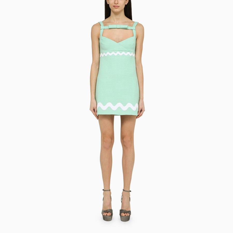 Patou o1d2blof0924 Cotton Mini Dress in Mint Green Size XS / US 0-2 / IT 36-38 - 1 Thumbnail