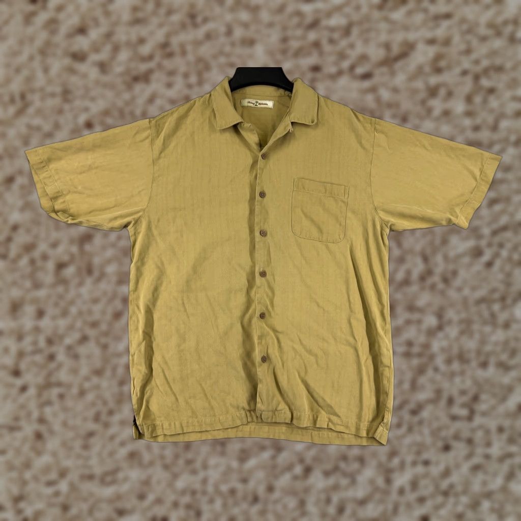 Tommy Bahama Tommy Bahama Shirt Men Medium Beige Herringbone Hawaiian Vacation Beach Mens Size US M / EU 48-50 / 2 - 1 Thumbnail