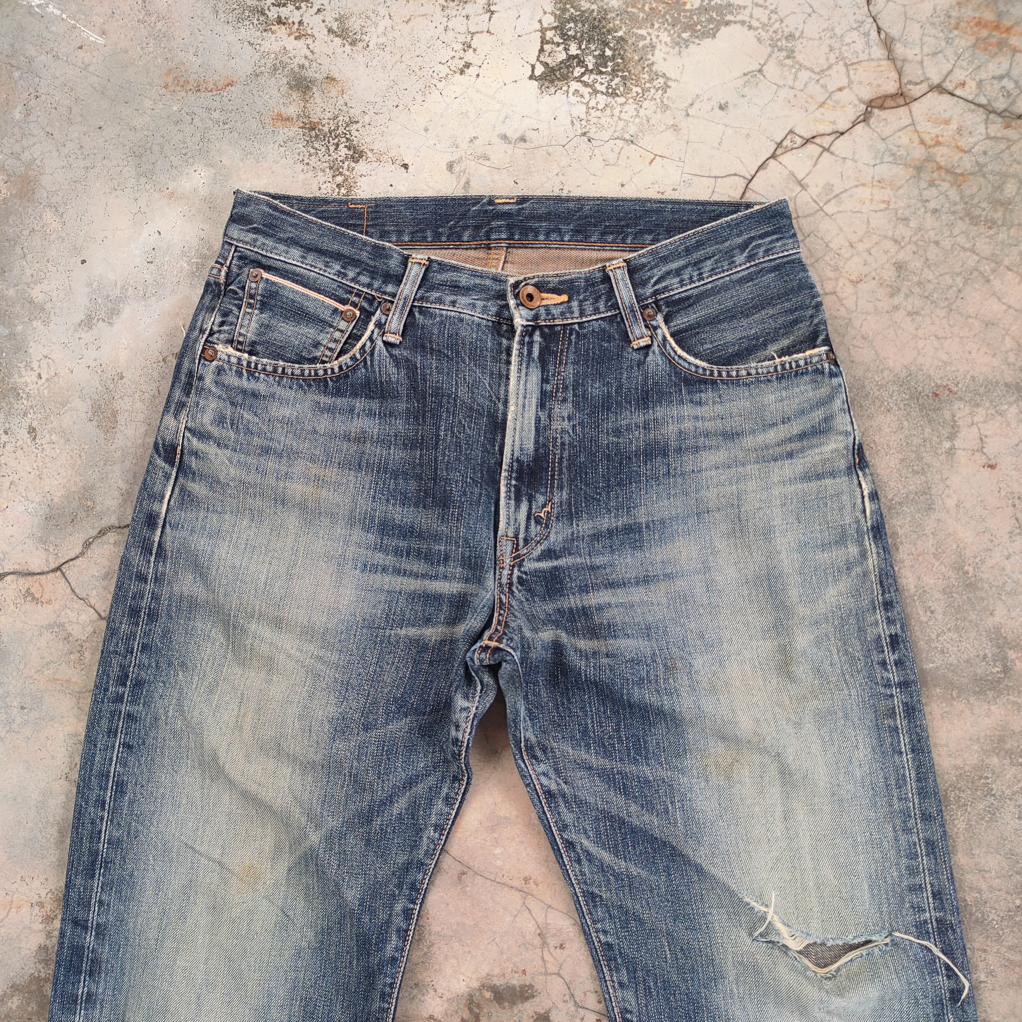 Edwin EDWIN 505 VINTAGE DISTRESSED JEANS PANTS Size US 32 / EU 48 - 3 Thumbnail