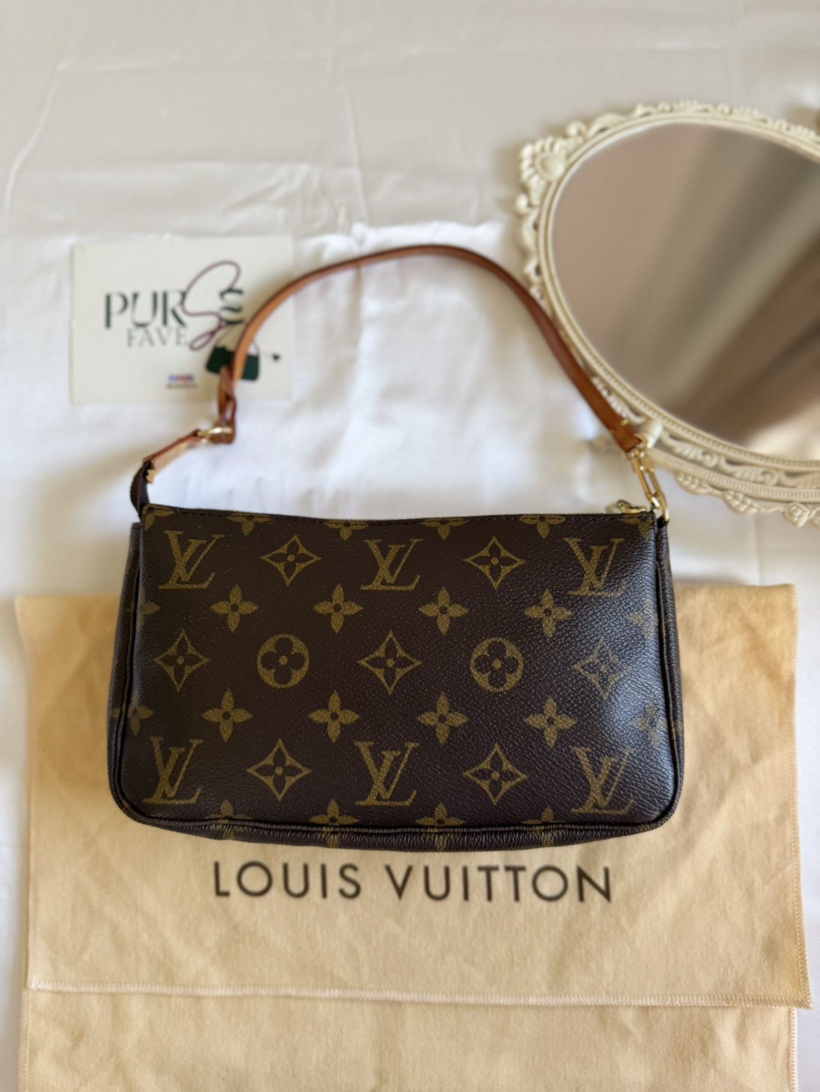 Louis Vuitton Authentic LOUIS VUITTON Pochette Brown Canvas Shoulder Bag Size ONE SIZE - 3 Thumbnail