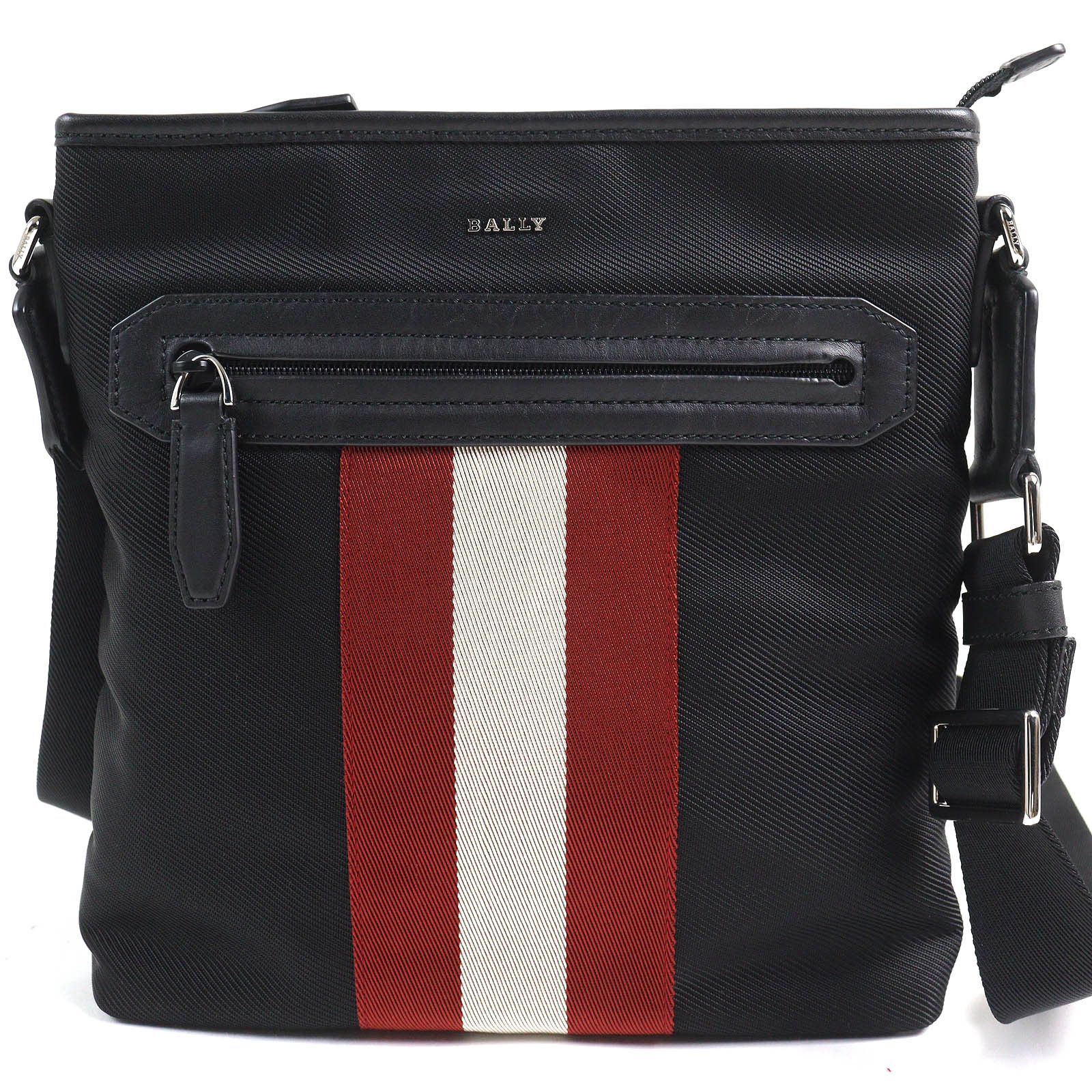 Bally Bally Curios Trainspotting Nylon Leather Shoulder Bag Leather Crossbody Bag in Black, Men's