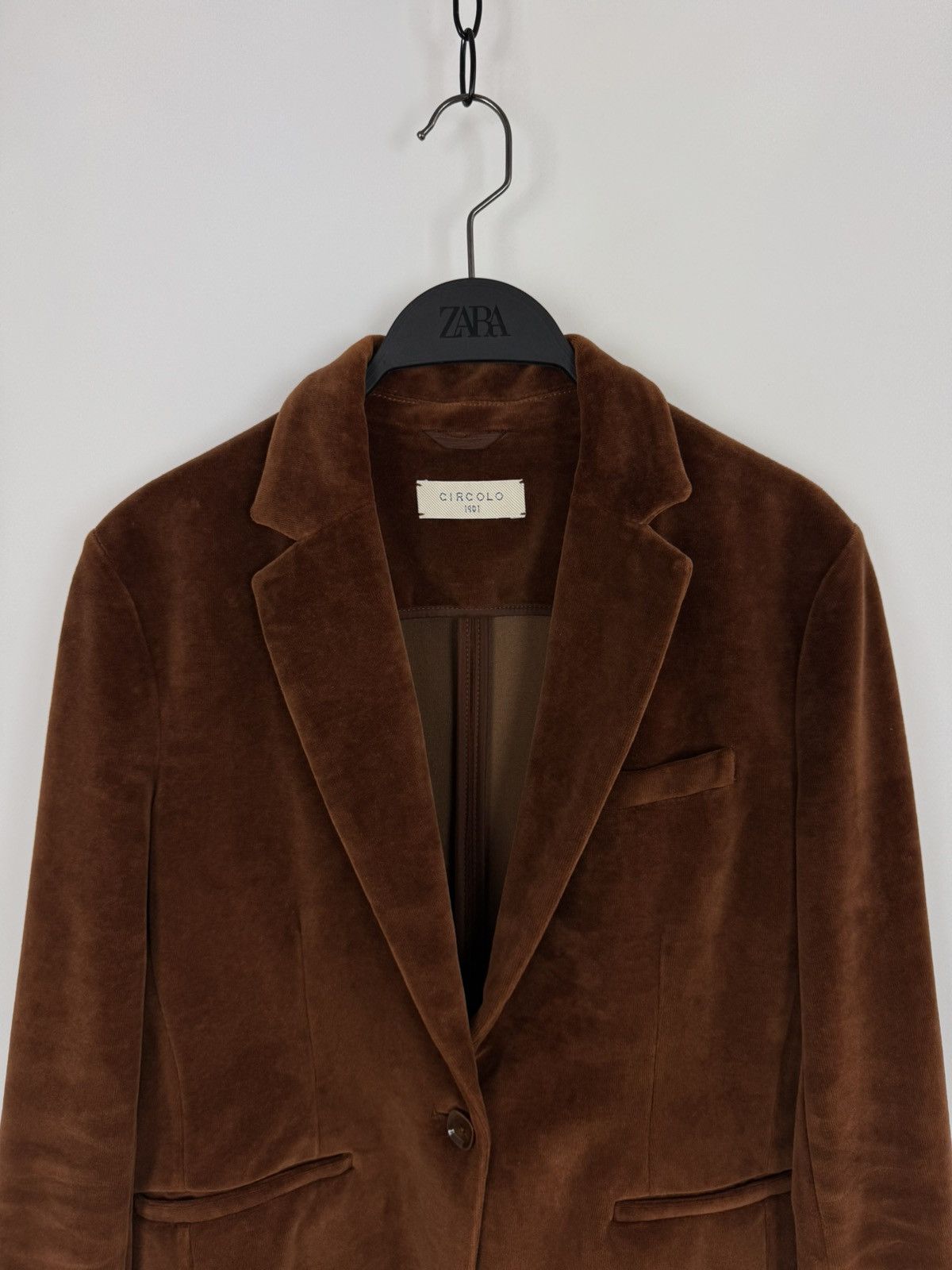 Circolo 1901 Circolo 1901 Velvet Light Brown Women’s Blazer Size M / US 6-8 / IT 42-44 - 3 Thumbnail