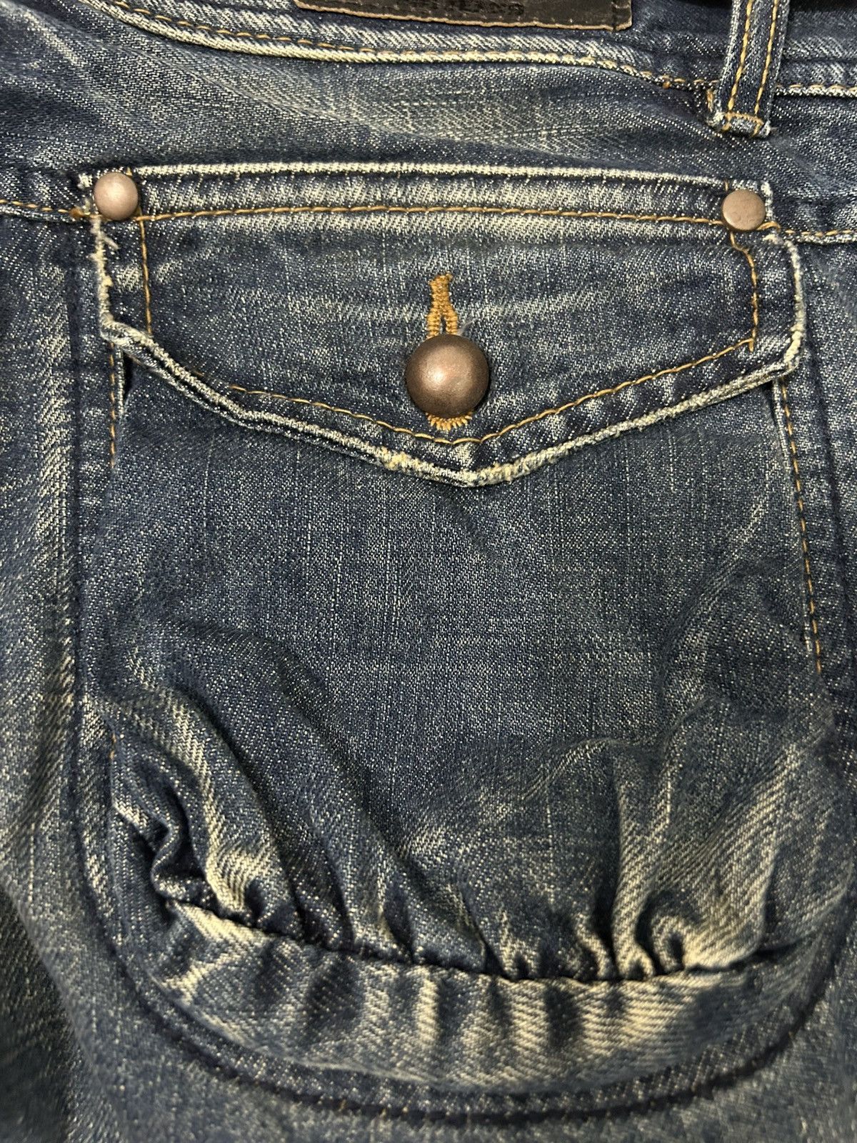 Japanese Brand 2#1 Jeans Jesus Loves You Skull Mud Wash Jeans Size US 30 / EU 46 - 13 Thumbnail