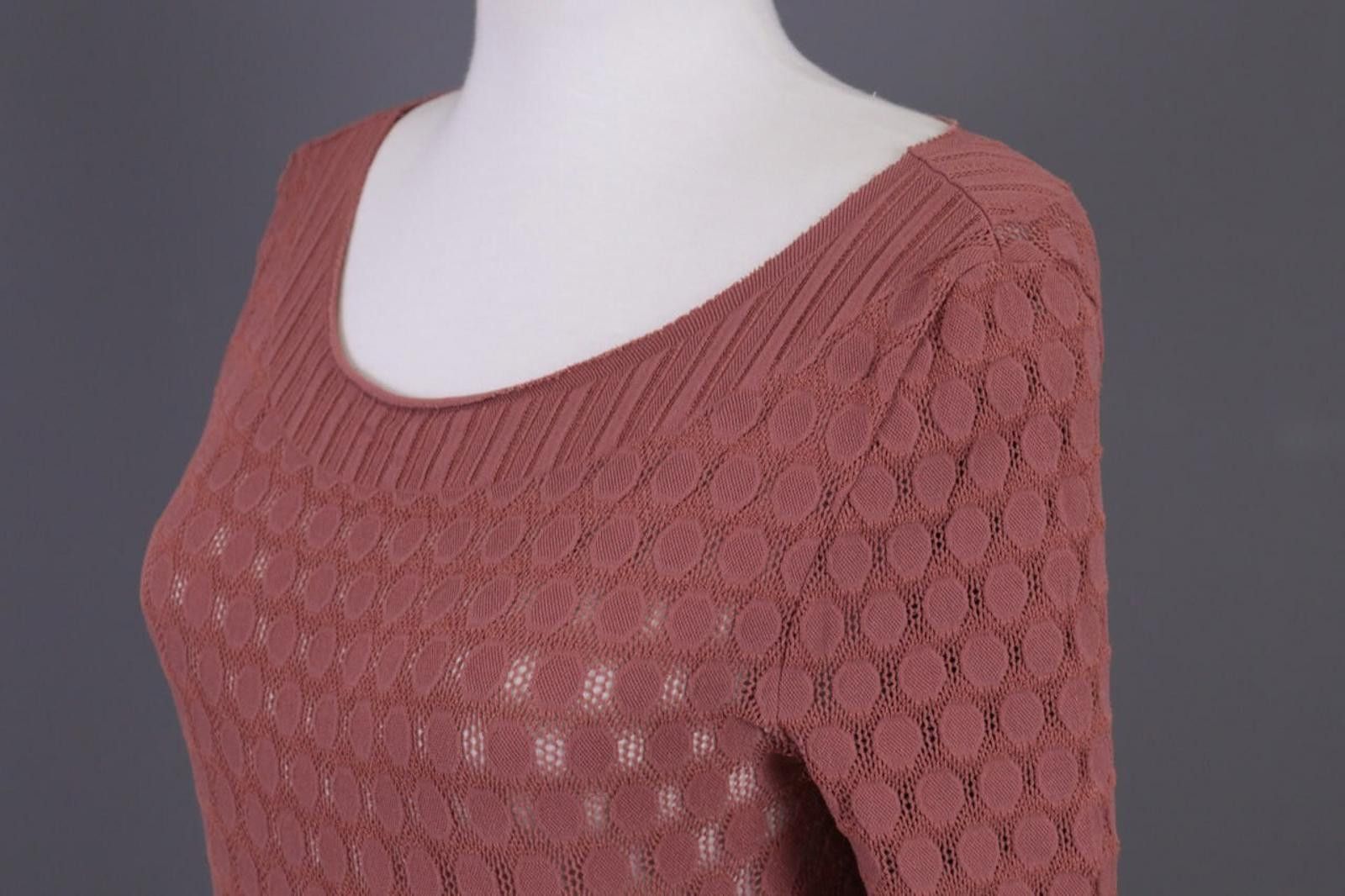 Pink Floyd Pinko Pink Wool Knit Designer Bodycon Mesh Sweater Size S Size S / US 4 / IT 40 - 8 Thumbnail