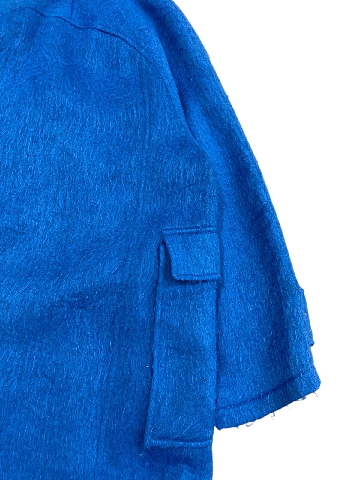 Japanese Brand Murua Electric Blue Double-Breasted Textured Long Coat Size M / US 6-8 / IT 42-44 - 8 Thumbnail