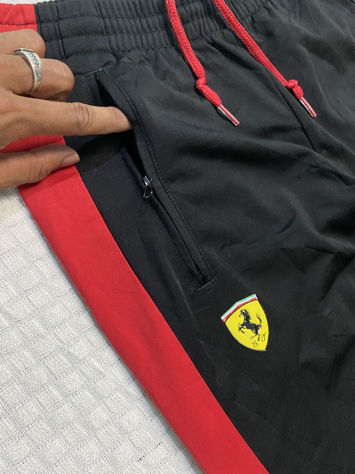 Ferrari × Puma 💥 VINTAGE PUMA X FERRARI 90S TRACK PANTS Y2K Size US 26 / EU 42 - 3 Thumbnail