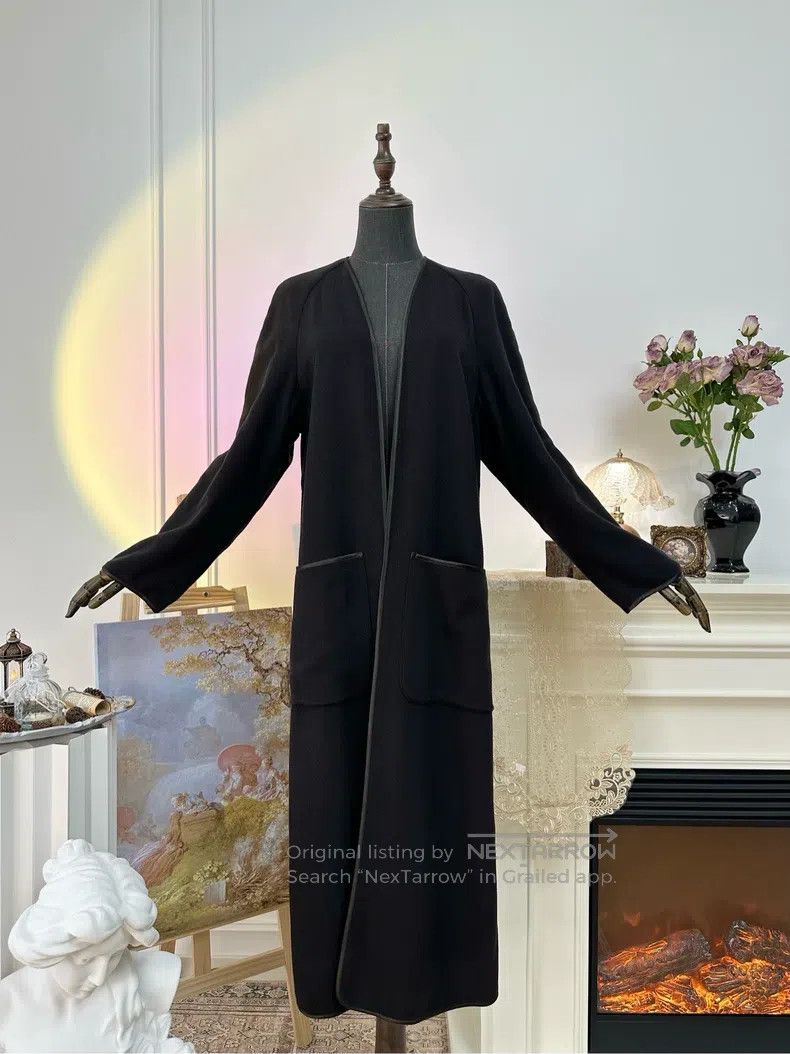 Hermes Hermes Casual Comfortable Velvet Long Coat, Black Size XXS / US 00 / IT 34 - 1 Thumbnail